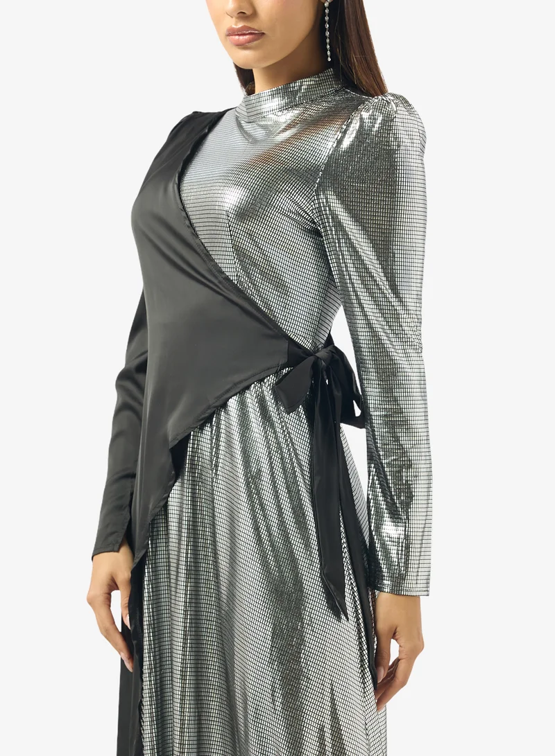 Khizana  Colorblock Tie up Dress for Women | Best Price UAE